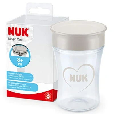 Abbildung von NUK Magic Cup Trinklernbecher auslaufsicherer 360 Trinkrand 8+ Monate BPA frei 230 ml Herz (neutral)