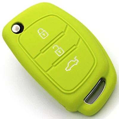 Abbildung von Schlüssel Hülle HYE für 3 Tasten Auto Silikon Cover von Finest Folia (Limegreen)