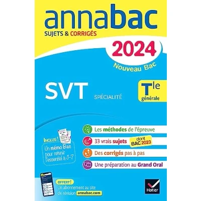Abbildung von Annales du Bac Annabac 2024 SVT Tle générale (spécialité): sujets corrigés nouveau