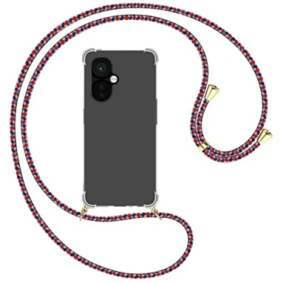 Abbildung von mtb more energy® Handykette kompatibel mit OnePlus Nord CE 3 Lite 5G Square Style/Gold Smartphone Hülle zum Umhängen Anti Shock Full TPU Case