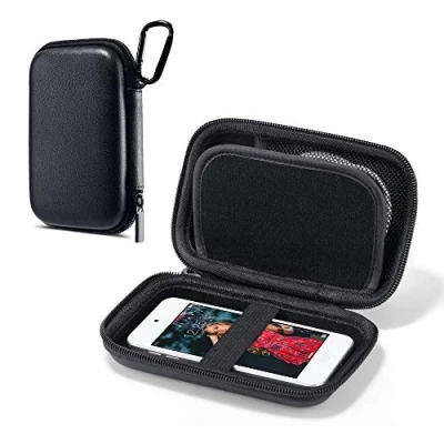 Abbildung von ULAK MP3 Player Hülle, Hard Travel Case Schützende Aufbewahrungs Tasche für Bluetooth / MP4 Player/Kopfhörer/iPod Touch Schwarz