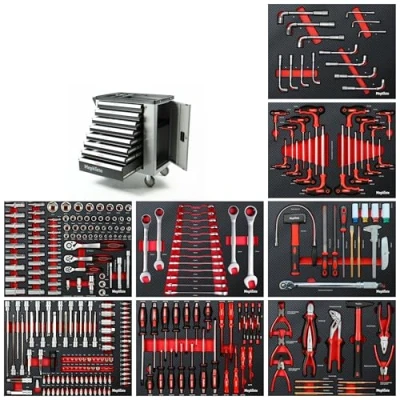 Abbildung von Mephisto Tools Werkzeugwagen, (fertig montiert und bestückt), Schubladen abschließbar bis zu 35 kg belastbar, 2 Schlüssel inkl.