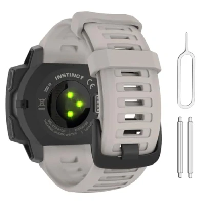 Abbildung von MoKo Armband Kompatibel mit Garmin Instinct 2/Instinct Esports/Solar/Tactical/Tide, Weiches Silikon Uhrenarmband Sport Ersatzarmband Wechselarmband, Tundra