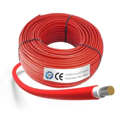 Abbildung von Solarkabel Verlängerung 4mm² Rot 100m, H1Z2Z2 K Solarmodul PV Kabel, Photovoltaik Solarkabel, Solar Anschlusskabel für Solarpanel, UV beständig, flexibel, hohe Leistung