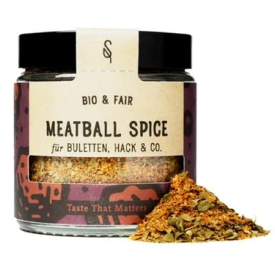 Abbildung von SoulSpice Bio Meatball Spice 55g Hackfleisch Gewürz natürliche Gewürzmischung für Buletten, Frikadellen oder Fleischpflanzerl 100% und Fairtrade