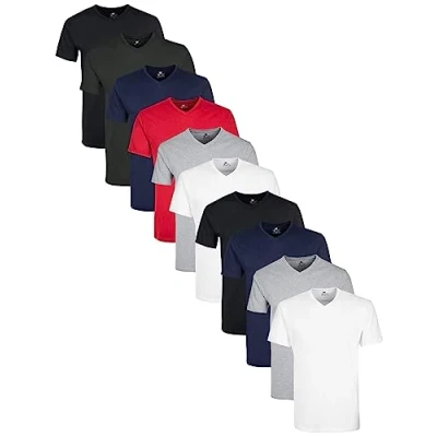 Abbildung von Lower East Herren Le156 T Shirt, Weiß/Hellgrau Melange/Rot/Dunkelblau/Dunkelgrün/Schwarz, XL EU