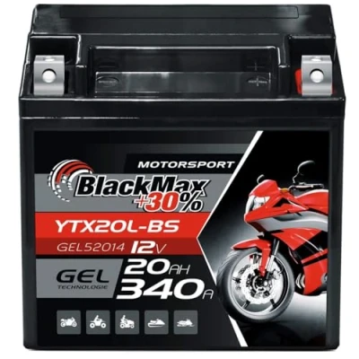Abbildung von BlackMax YTX20L BS Motorradbatterie GEL 12V 20Ah GTX20L CTX20L Outlander
