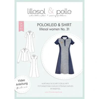 Abbildung von lillesol &amp; pelle Schnittmuster Women No.31 Polokleid Shirt in Größe 34 50 zum Nähen mit Foto Anleitung und Video