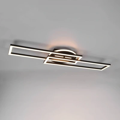 Abbildung von TRIO Leuchten LED Deckenleuchte Twister, CCT über Fernbedienung, Dimmfunktion, Farbwechsel, fest integriert, warmweiß kaltweiß, Deckenlampe 4500 Lumen Lichtfarbe einstellbar Fernbedienung Memory