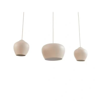 Abbildung von Lucande Hängeleuchte Malisa, beige, 3 fl., Metall, 90 cm