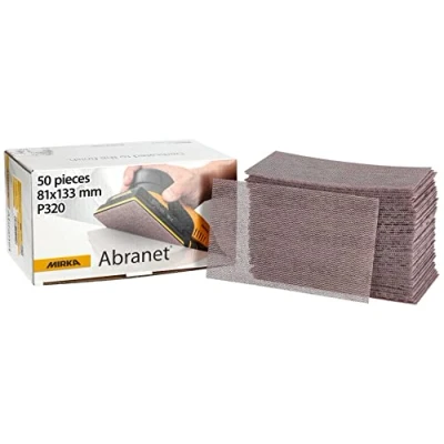 Abbildung von Mirka Abranet Netz Schleifstreifen 81x133 mm Klett / Korn P320 50 Stk zum Schleifen von Holz, Spachtel, Lack, Kunststoff 5417805032