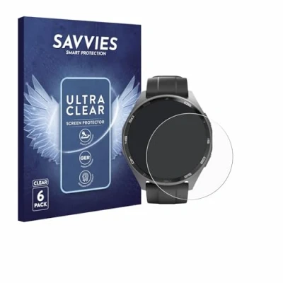 Abbildung von Savvies 6 Stück Schutzfolie für Hama Smartwatch 7010 Displayschutz Folie Ultra Transparent