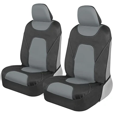 Abbildung von Motor Trend AquaShield Autositzbezüge für Vordersitze, grau, zweifarbig, wasserdicht, Neopren Bezug Set, Innenraum, Auto, LKW, Van, SUV