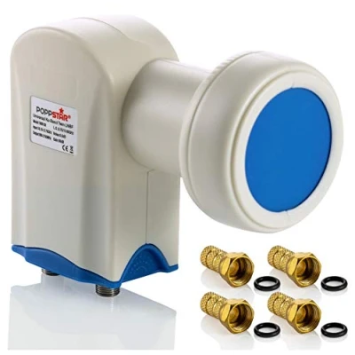 Abbildung von Poppstar Twin LNB 2 Fach LNC Set mit 4X F Stecker für Teilnehmer Kabel Sat Satelliten Schüssel (digital, 4K, Full HD, 4k UHD, 3D TV)