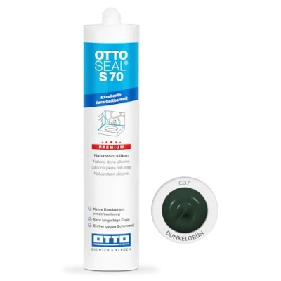 Abbildung von OTTOSEAL S 70 Premium Naturstein Silikon 310ml C37 dunkelgrün Keine Randzonenverschmutzung Sicher gegen Schimmel &amp; ideal für Bad, Küche Wohnbereich