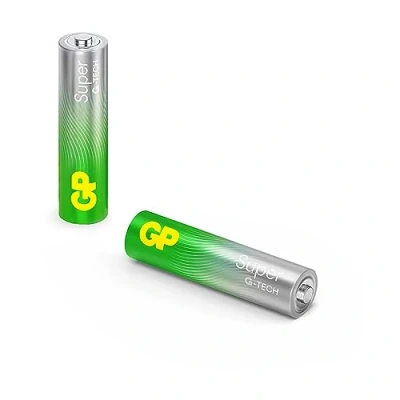 Abbildung von GP Super Alkaline Batterien AAA Micro, LR03, 1,5V, 2 Stück in Schrumpfverpackung, ideal für Die Stromversorgung von Geräten des täglichen Bedarfs Neue G TECH Technologie