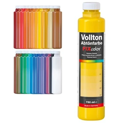 Abbildung von decotric Decolor Bunte Abtönfarbe Sonnengelb 750 ml I Dispersionsfarbe für dekorative Anstriche und wasserbasierten Materialien Hohe Farbkraft &amp; Ergiebigkeit