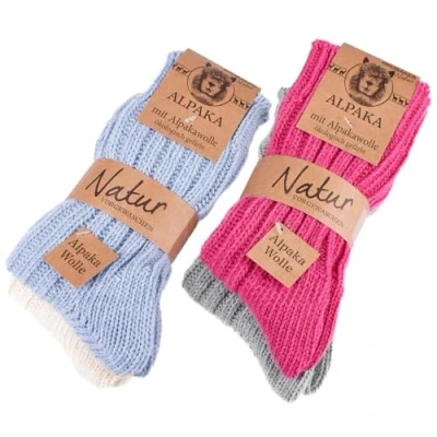 Abbildung von BRUBAKER Kuschelsocken warme dicke Alpaka Socken (4 Paar, 100% Alpakawolle) Wintersocken für Damen und Herren