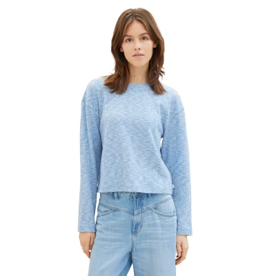 Abbildung von TOM Tailor Denim Strickpullover, Damen, Größe: XXL, Blue white melange