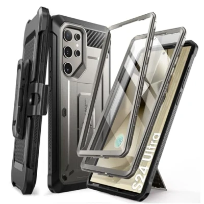 Abbildung von SUPCASE Unicorn Beetle Pro Schutzhülle für Samsung Galaxy S24 Ultra mit Ständer, [2 Frontrahmen] Rundum Schutzhülle, stoßfest, 360 drehbar, Gürtelclip und Ständer Displayschutzfolie