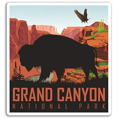 Abbildung von Vinyl Aufkleber Grand Canyon, 10 cm, Motiv: Arizona USA, für Laptop, Gepäck, cm breit, 2 Stück