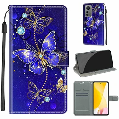 Abbildung von TOMYOU Handyhülle für Xiaomi 12 Lite Hülle, Flip Case Stoßfest Schutzhülle mit [Kartenschlitzen] [Magnetverschluss] Hülle