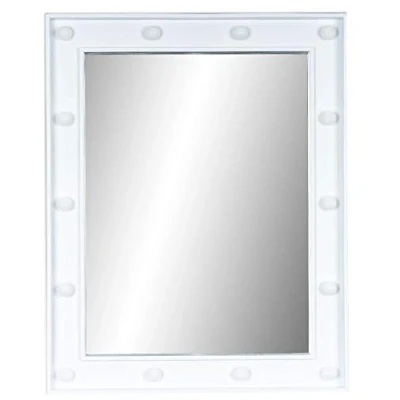 Abbildung von levandeo Wandspiegel LED Spiegel Weiß 39x49cm Wanddeko Schminkspiegel mit Beleuchtung Badspiegel Flurspiegel