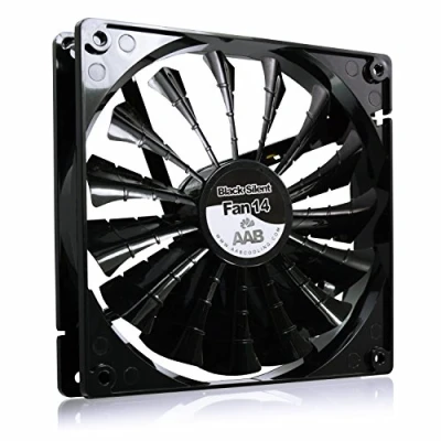 Abbildung von AABCOOLING Black Silent Fan 14 Leise und Efizient 140mm Gehäuselüfter mit 4 Anti Vibration Pads CPU Kühler, PC Lüfter, Fan, Lüfter PC, 18,6 dB(A), 104 m3/h