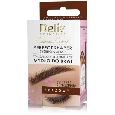 Abbildung von Delia Cosmetics EYEBROW EXPERT Styling Seife für die Augenbrauen Braun Pflege und Feuchtigkeitszufuhr Jede Haarfarbe Ginseng Extrakt Set 10ml
