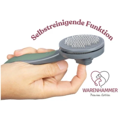 Abbildung von Warenhammer Fellbürste Haustierbürste Hundebürste Katzenbürste sehr robust, selbstreinigend per Knopf