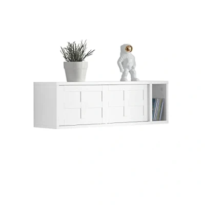 Abbildung von SoBuy Wandgarderobe FHK18, mit Schiebetüren und Fach Flurgarderobe Wandregal Hängeregal Garderobe
