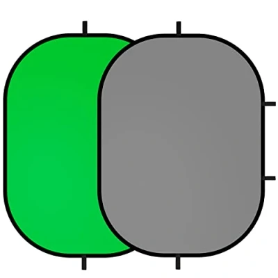 Abbildung von Selens Grün Grau Hintergrund Fotografie Greenscreen Chromakey 150x200cm Hintergründe Fotohintergrund Faltbarer Pop Up Musselin Self Tape Background für Porträt Studio YouTube Video Live Streaming