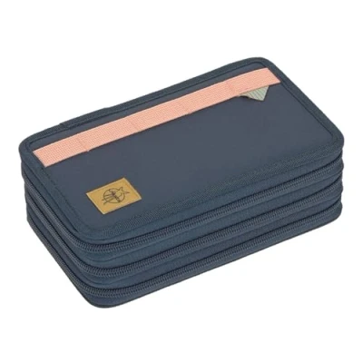 Abbildung von LÄSSIG Federmäppchen Unique Triple, Ocean Edition, dark blue, Dreifach Mäppchen, aus recycelten PET Flaschen