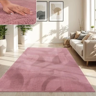 Abbildung von TT Home Teppich &quot;Suave 600&quot;, rechteckig, 14 mm Höhe, Wohnzimmer Hochflor Kunstfell Modern Unifarben Flauschig Weich