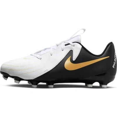 Abbildung von Nike Performance JR Phantom GX II Academy FG/MG Unisex Fußballschuh Nocken für Kinder, Größe: 32, White/black/metallic gold coin Schuhe
