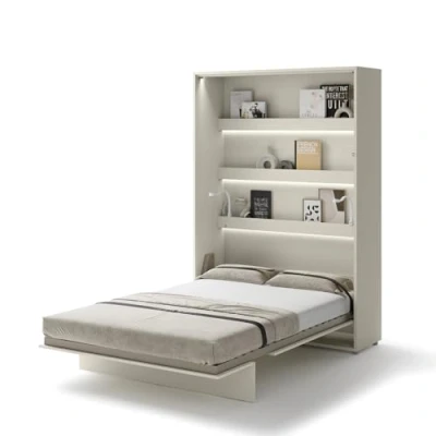 Abbildung von MEBLINI Schrankbett Bed Concept Wandbett mit Lattenrost Klappbett Schrank Wandklappbett Murphy Bettschrank BC 01 140x200cm Vertikal Kaschmir Matratze