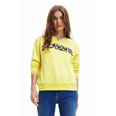 Abbildung von Desigual Women&#039;s Sweat_Power 8035 Sweatshirt, Yellow, M
