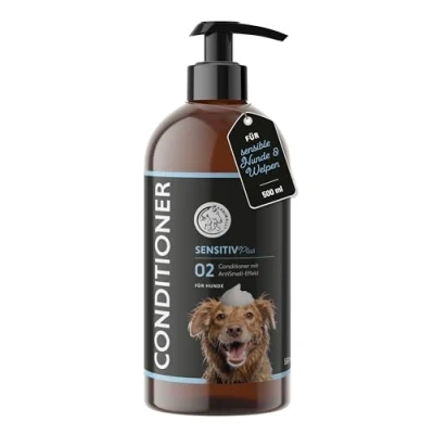 Abbildung von Annimally Sensitiv Plus Conditioner Natürliche pflegende SpüLung für Sensible Hunde &amp; Welpen, Seidiges Fell mit Sheabutter, ph neutral, ohne Silikone, Parabene künstliche Duftstoffe 500 ml