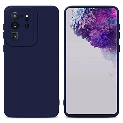Abbildung von Cadorabo Hülle kompatibel mit Samsung Galaxy S20 Ultra Schutzhülle TPU Silikon Case Liquid Design Kameraschutz Slim Kratzfest Weiche Gummi Rundumschutz für in Blau