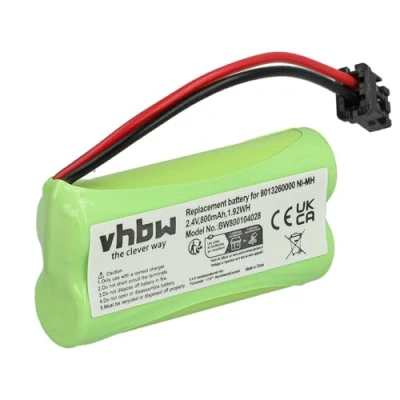 Abbildung von vhbw NI MH Akku 800mAh (2.4V) kompatibel mit schnurlos Festnetz Telefon DeTeWe BeeTel 2000, 2000C, 900C Ersatz für BATT 6010, BT184342.