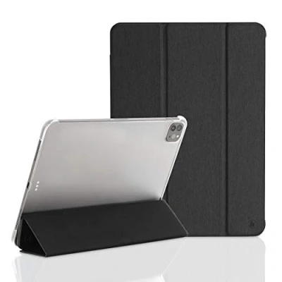 Abbildung von Hama Hülle für iPad Pro 2020 11 Zoll (aufklappbares Case Apple Tablet, Schutz mit Standfunktion, transparente Rückseite, magnetisches Cover Auto Wake/Sleep) schwarz