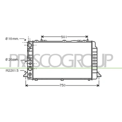 Abbildung von PRASCO AD015R016 Kühler, Motorkühlung Aluminium 595 358 32 Kühlrippen gelötet AUDI: 80 B4 Limousine, Cabriolet B4, Avant