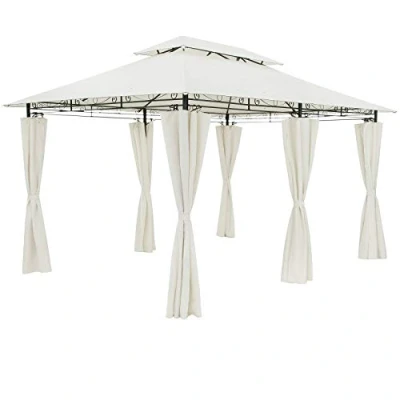 Abbildung von Casaria® Pavillon Topas 3x4m Metall Wasserabweisend UV Schutz 50+ mit Seitenteile Stabil Gartenpavillon Luxus Modern Creme