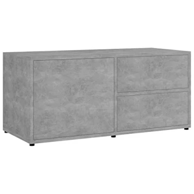 Abbildung von vidaXL TV Schrank mit 2 Schubladen 1 Fach Lowboard Möbel Sideboard Fernsehtisch Fernsehschrank HiFi Betongrau 80x34x36cm Holzwerkstoff