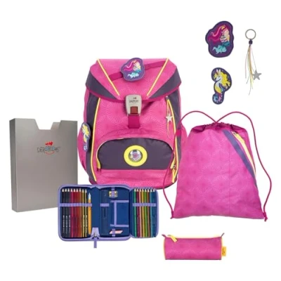Abbildung von DerDieDas ErgoFlex Superflash Schulranzenset 5 teilig Pink Mermaid