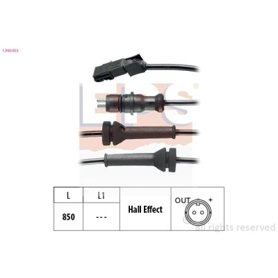Abbildung von EPS 1.960.052 ABS Sensor Made in Italy OE Equivalent 850 RENAULT: MEGANE 2 Coupe Cabriolet, SCENIC 2,