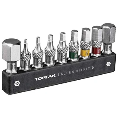 Abbildung von Topeak Unisex Erwachsene Allen Bitkit 9 Miniwerkzeuge, Schwarz Silber, 7,6cm
