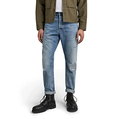 Abbildung von G STAR RAW Herren A Staq Tapered Jeans, Blau (sun faded air force blue destroyed D20005 C967 C948), 32W / 34L