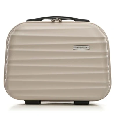 Abbildung von WITTCHEN Kosmetikkoffer Reisekoffer Handgepäck Kabinengepäck Rollkoffer Hartschale aus ABS Zahlenschloss Groove Line Beige