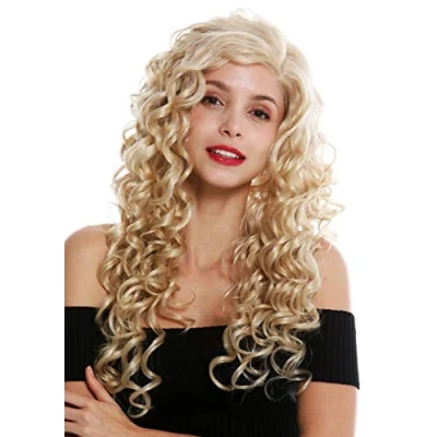 Abbildung von WIG ME UP VK 17 MF 24BSP613 Perücke Damenperücke Lace Front Teil Mono Seitenscheitel sehr lang Locken Hellblond Blond